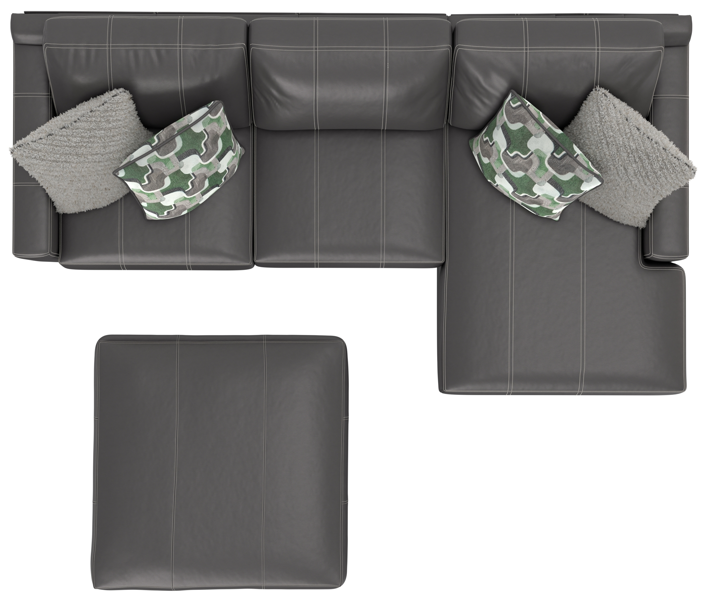 3-Piece Sectional Sofa with Cocktail Ottoman