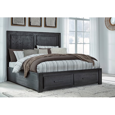 Queen Panel Storage Bed