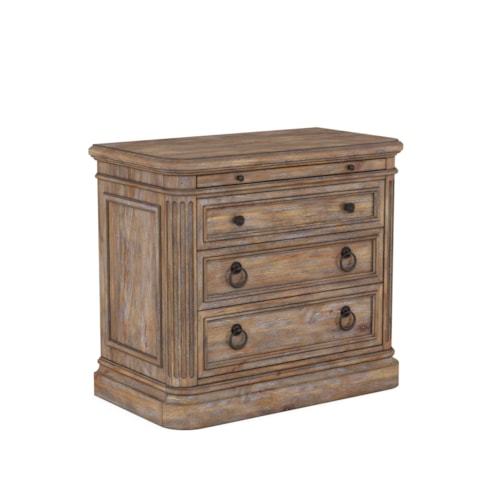 Nightstand with Pullout Shelf and USB Charging