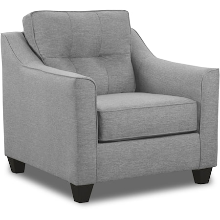 Contemporary Stationary Chair with Button-Tufting