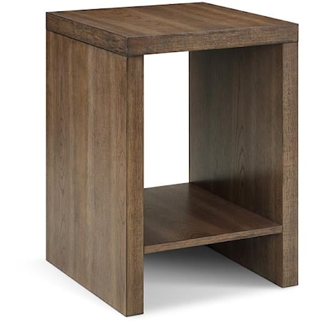 Transitional Square End Table with Open Storage Shelf
