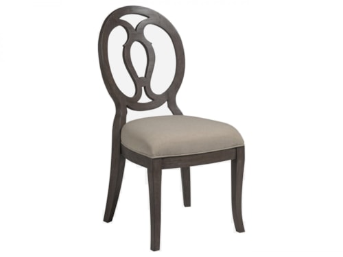 Axiom Oval Back Side Chair with Upholstered Seat