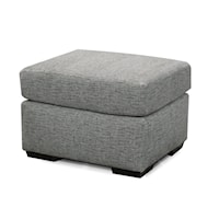 Contemporary Accent Ottoman with Short Block Legs