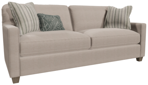 Contemporary Two-Cushion Sofa with Three Pillows