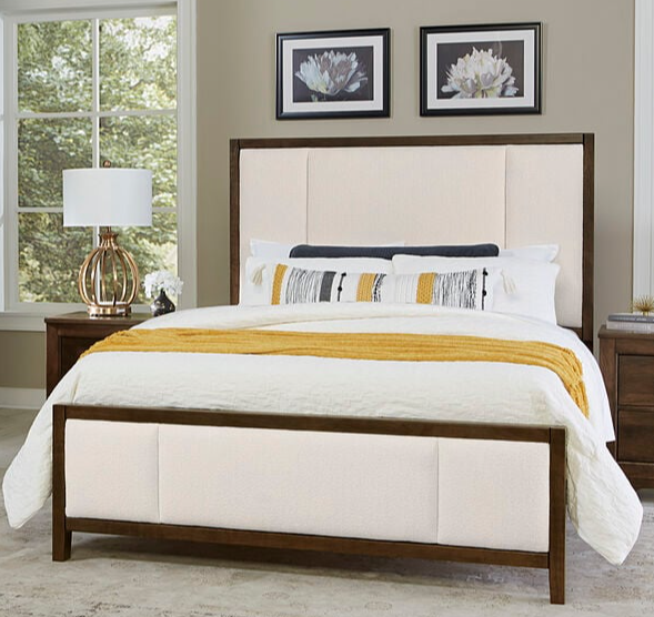Artisan & Post Crafted Cherry California King Upholstered Panel Bed