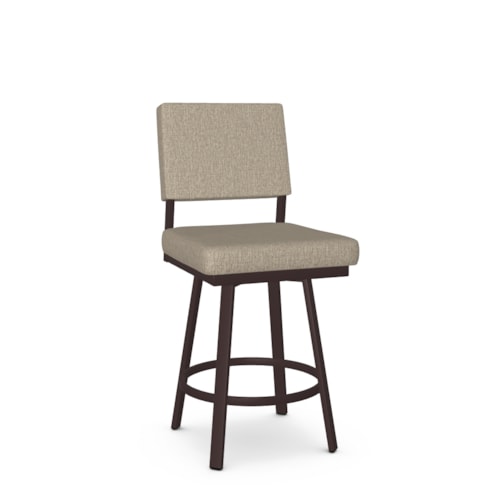 Contemporary Upholstered Counter Height Swivel Stool