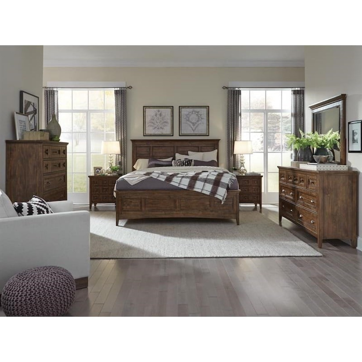 Magnussen Home Bay Creek Bedroom 7-Drawer Dresser and Mirror Set