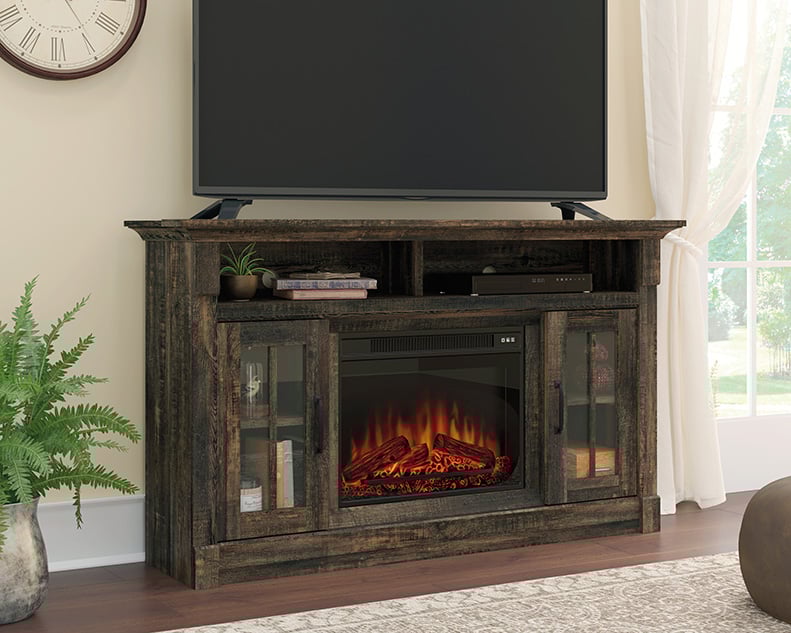 Sauder Misc Entertainment Fireplace TV Credenza