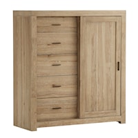 Contemporary Sliding Door Wardrobe Chest with Adjustable Shelves