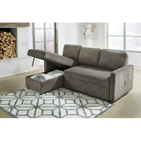 2-Piece Sectional with Pop Up Bed