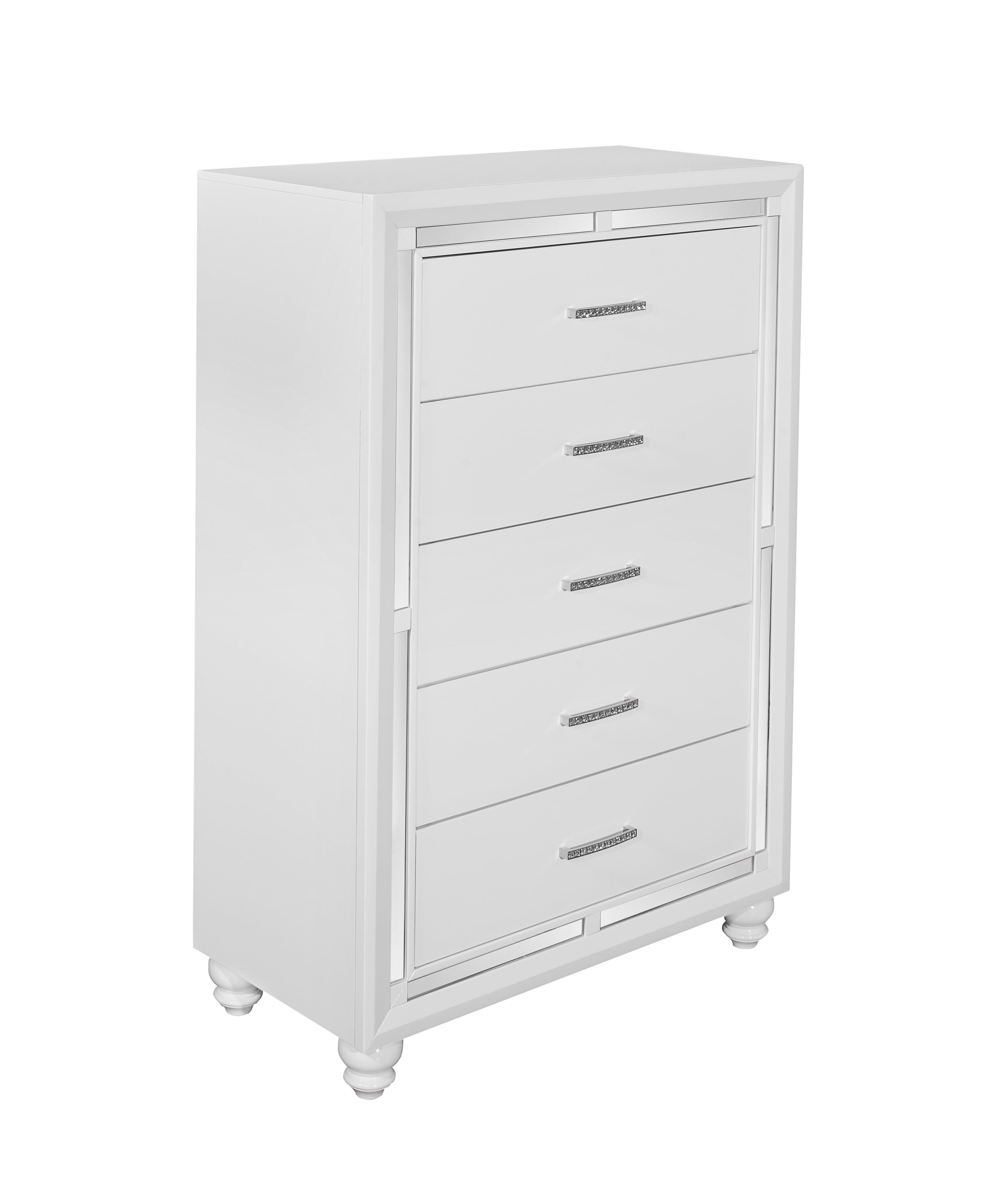 Global Furniture Mackenzie MACKENZIE PEARLIZED WHITE CH Glam 5