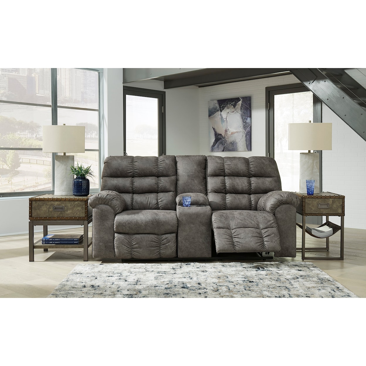 StyleLine Derwin Reclining Loveseat with Console