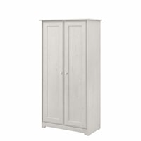 Cabot Tall Storage Cabinet with Doors in Linen White Oak