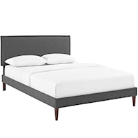 Full Fabric Platform Bed with Squared Tapered Legs