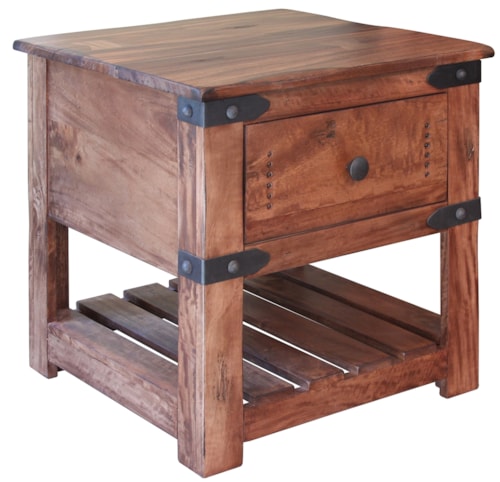 1-Drawer End Table with Lower Shelf