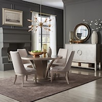 Contemporary Glam 5-Piece Dining Set with Sloped Pedestal Base
