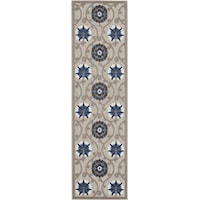 2'3" x  8' Grey/Blue Runner Rug