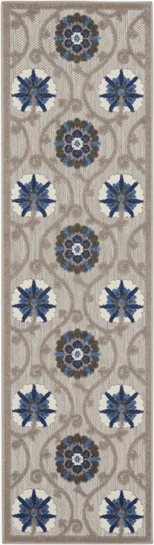 2' x 6' Grey/Blue Runner Rug