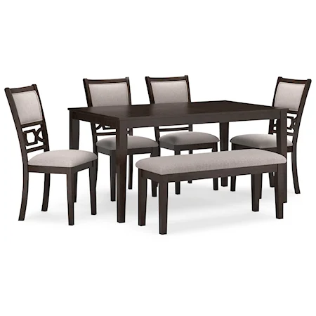 Dining Table And 4 Chairs And Bench (Set Of 6)