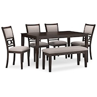 Dining Table And 4 Chairs And Bench (Set Of 6)