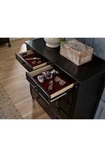 Felt lined top drawers with full extension, steel ball bearing drawer slides