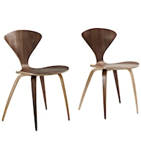 Contemporary Set of 2 Vortex Dining Side Chairs with V-Shaped Back