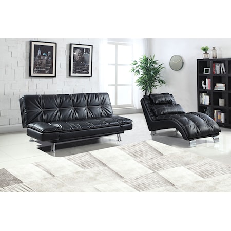 Dilleston Faux Leather Tufted Chaise