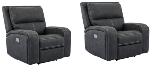 Casual Power Recliner with Power Headrest (Set of 2)