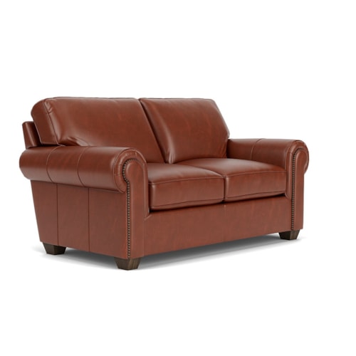 Transitional Loveseat with Nailhead Trim