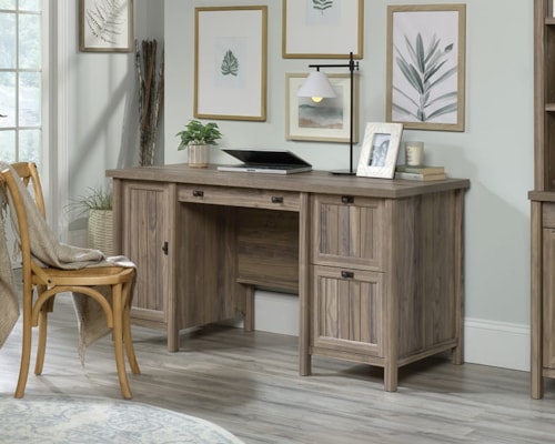 Cottage Double Pedestal Office Desk with File Drawer