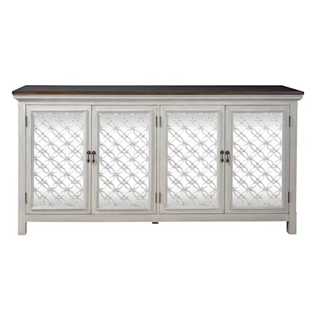 Relaxed Vintage 4-Door Accent Cabinet