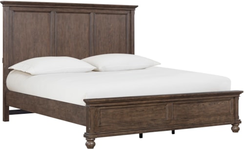 Traditional Queen Panel Bed with Low Profile Footboard