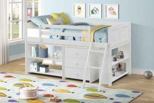 Twin Loft Bed with Storage