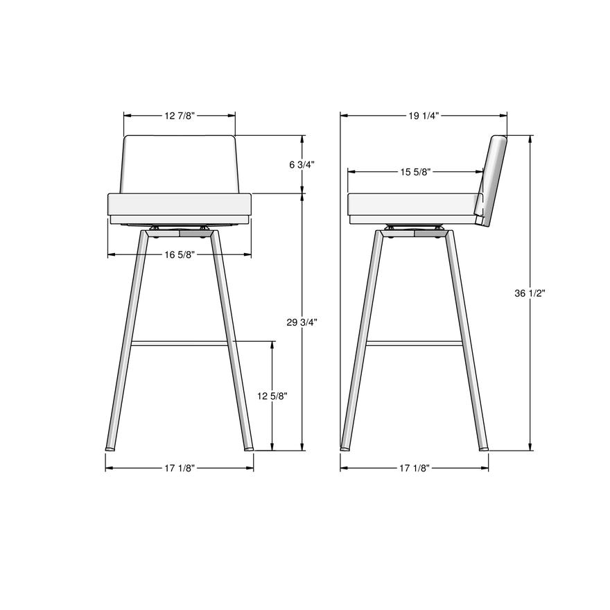Upholstered Bar Height Swivel Stool