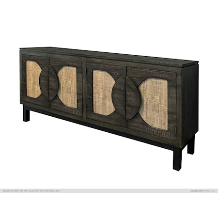 Black 4-Door Console Table