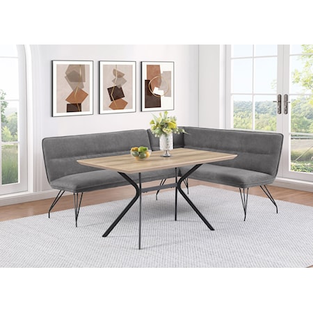 Dodson Fabric L-Shaped Nook Dining Bench