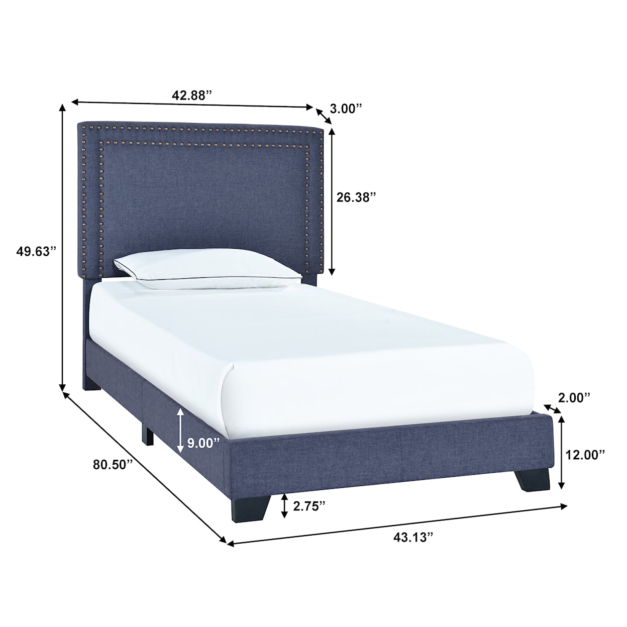 Accentrics Home Fashion Beds Twin Upholstered Bed