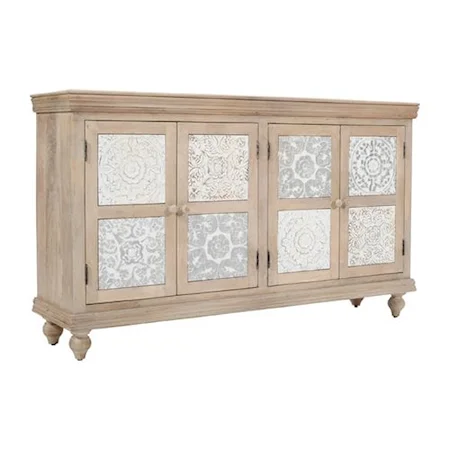 Transitional Accent Cabinet with 4-Doors
