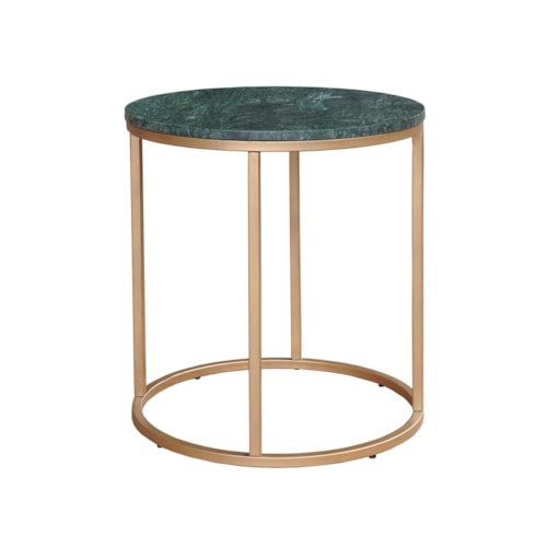 Contemporary Green Marble End Table