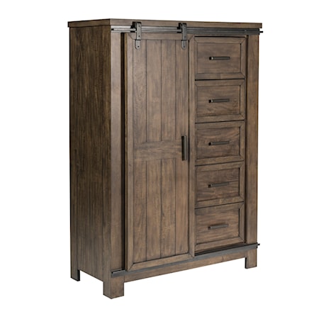 5-Drawer Sliding Door Chest