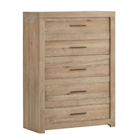 Contemporary 5-Drawer Bedroom Chest with Felt-Lined Top Drawer