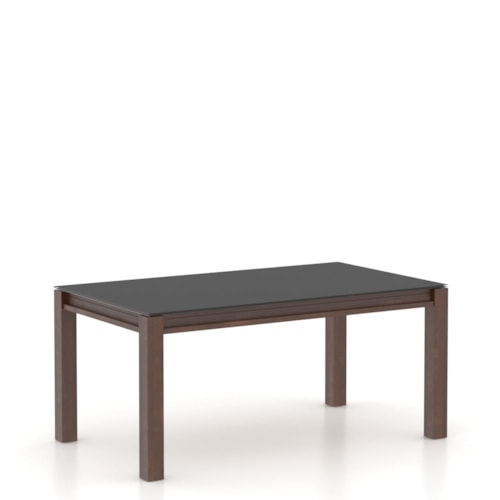 Transitional Customizable Dining Table with Glass Top