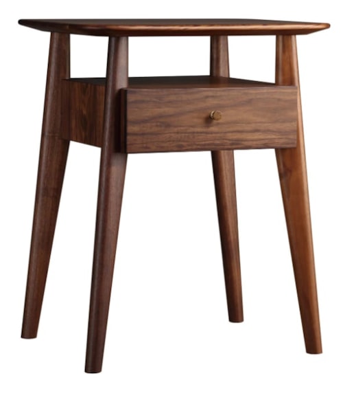 Mid-Century Modern 1-Drawer Nightstand
