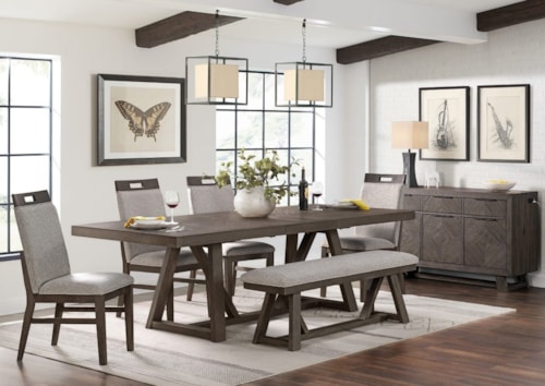 Contemporary Rustic Six-Piece Dining Set