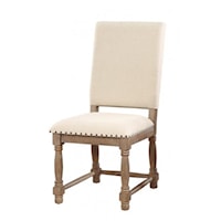 Rustic Upholstered Side Chair with Nailhead Trim