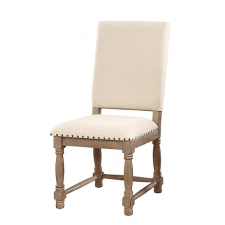Cottage Style Upholstered Side Chair with Nailhead Trim