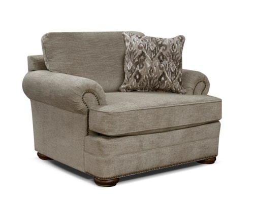 Casual Chair & a Half with Nailhead Trim