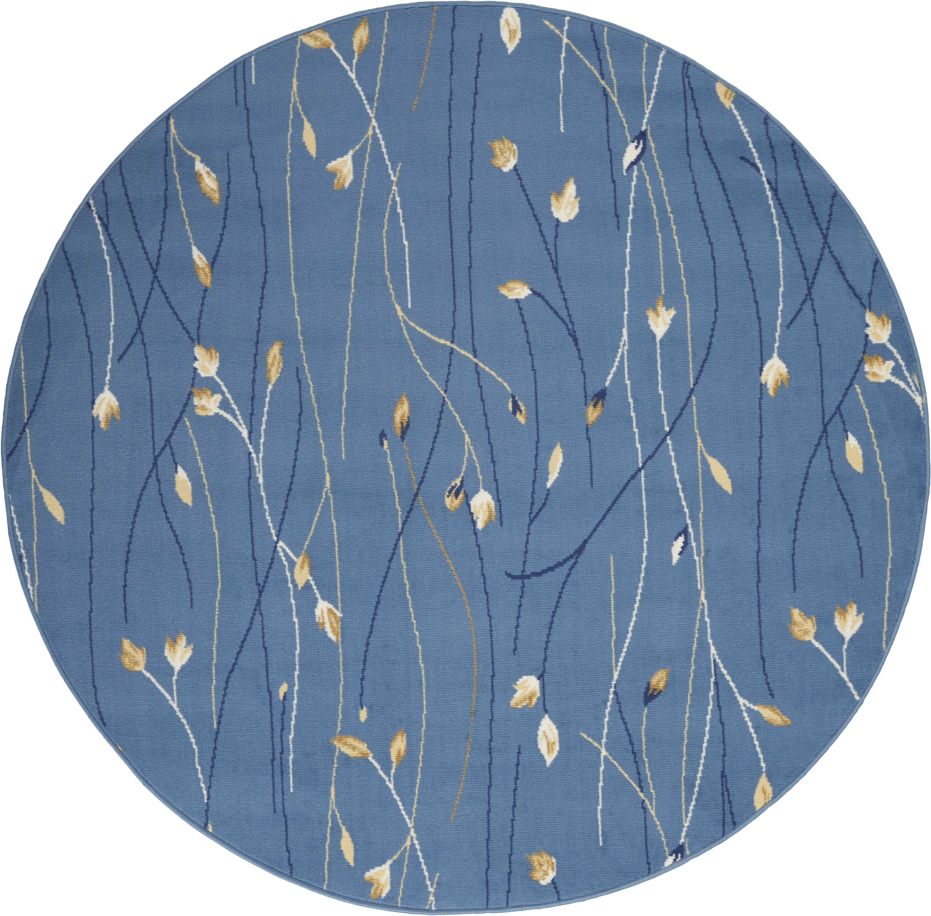 4'  Light Blue Round Rug