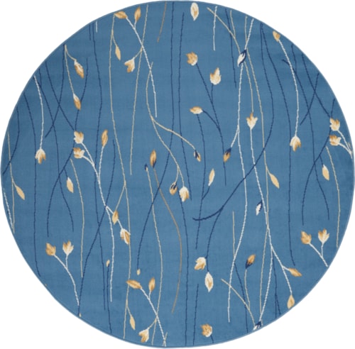 5'3"  Light Blue Round Rug