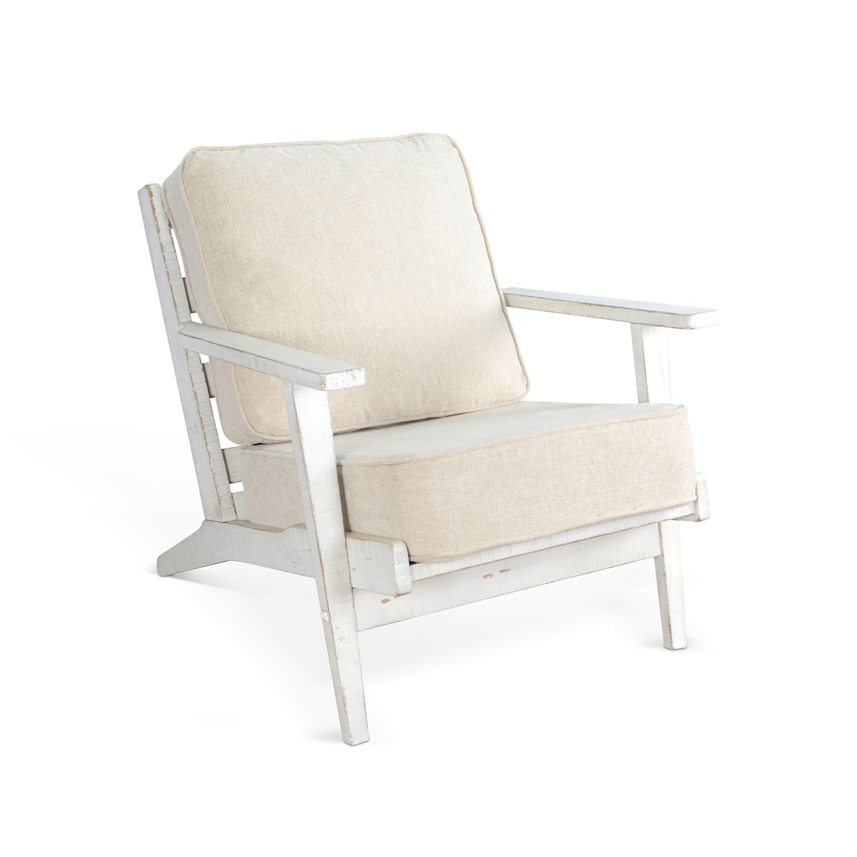 Sunny Designs Marina White Sand Accent Chair with Cushions